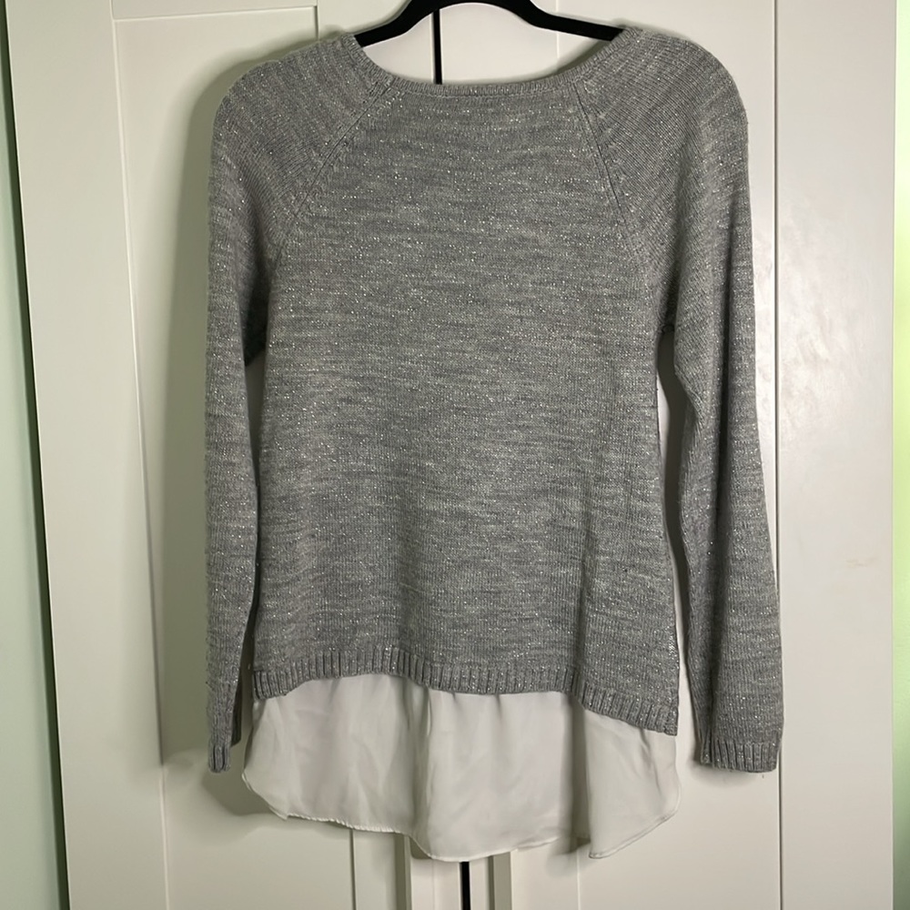 AB Studio Gray Glitter Sweater - Size Small - Picture 6 of 9